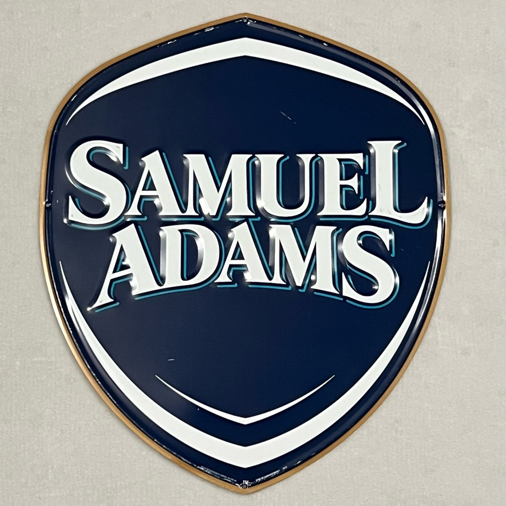 Samuel Adams Shield Wall Sign Bar Decor Blue Beer Logo Plaque